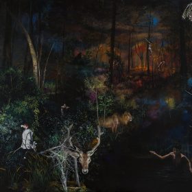 Huri Kiriş - A day in hell -150x250cm, 2017